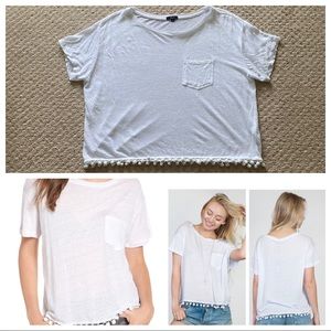 Rails Billie tee with Pom Pom fringe